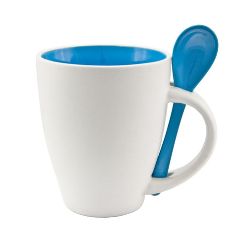 Mug with integrated spoon